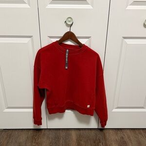 Vuori Women's Red Crew Neck Sweatshirt
